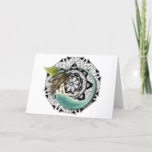 Mermaid Mandala leere Grußkarte