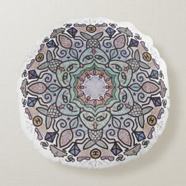 Mermaid Mandala Round Pillow Rundes Kissen