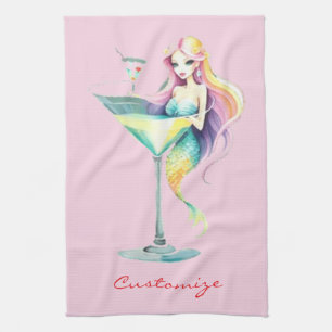 Mermaid Martini Girl Thunder_Cove Geschirrtuch