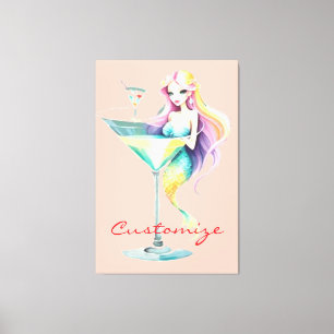 Mermaid Martini Girl Thunder_Cove Leinwanddruck