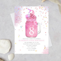 Mermaid Mason Jar Milkshake Pink Birthday Party