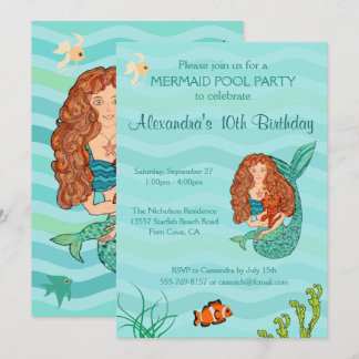 Mermaid & Mercat Geburtstagsparty Einladung