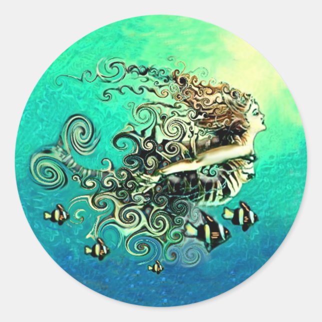 Mermaid Mermaids Fantasy Myth Stickers (Vorderseite)