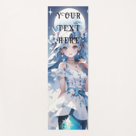 Mermaid mit blauem Haar in einem blauen Kleid nach Yogamatte