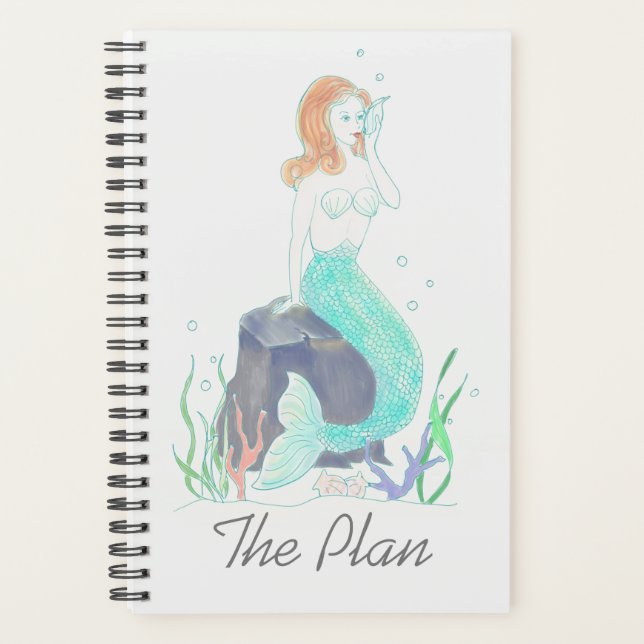 Mermaid mit Original-Muschel-Phone Planer (Vorderseite)