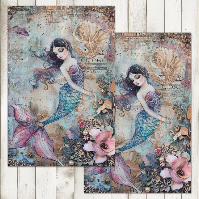 MERMAID MIXED MEDIA DECOUPAY SEIDENPAPIER (MERMAID MIXED MEDIA DECOUPAGE TISSUE PAPER)