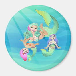 Mermaid Mommy and Daughters Magnet