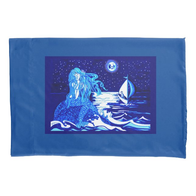 Mermaid Mond Kissenbezug (Vorderseite)