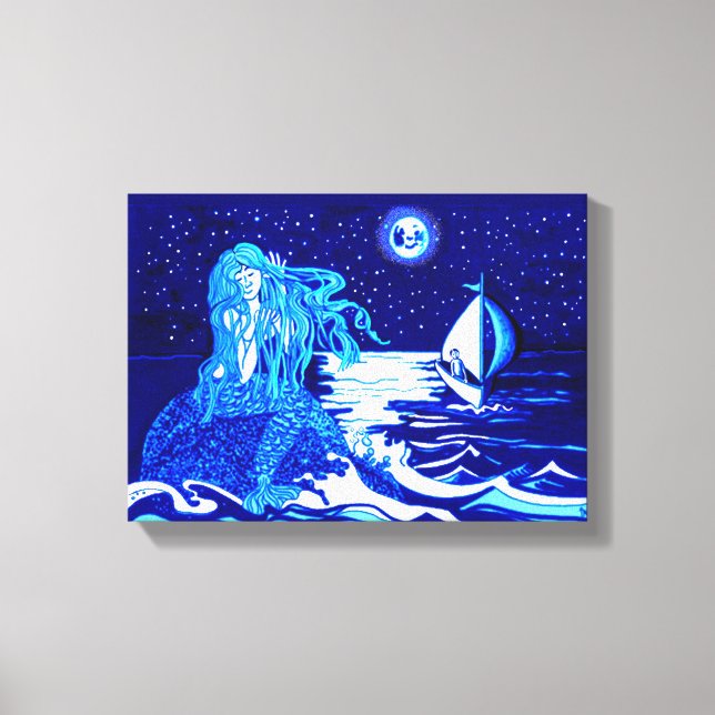 Mermaid Mond Leinwanddruck (Vorderseite)