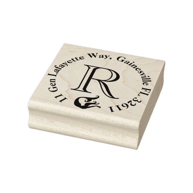 Mermaid Monogram-Rücksendeadresse Gummistempel (Stempel)
