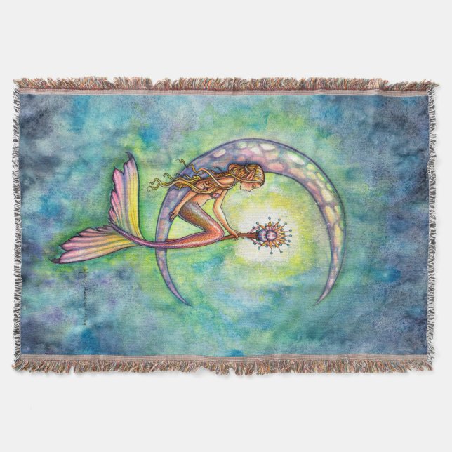 Mermaid Moon Fantasy Art von Molly Harrison Decke (Vorderseite)