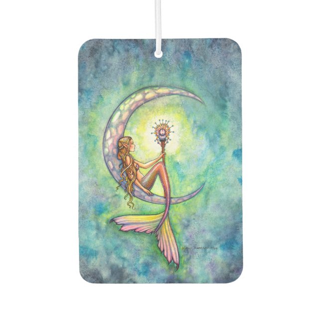 Mermaid Moon Mermaid Fantasy Art Illustration Autolufterfrischer (Vorderseite)