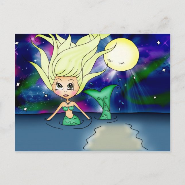 Mermaid Moon - PostCard Postkarte (Vorderseite)