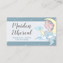 Mermaid Moon & Stars Mystical Pink Hair Sea Siren