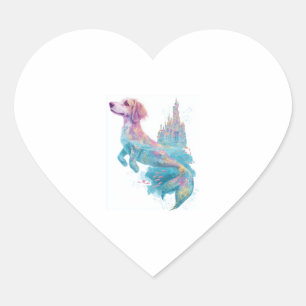 Mermaid Mutt - Underwater Fantasy Dog Herz-Aufkleber