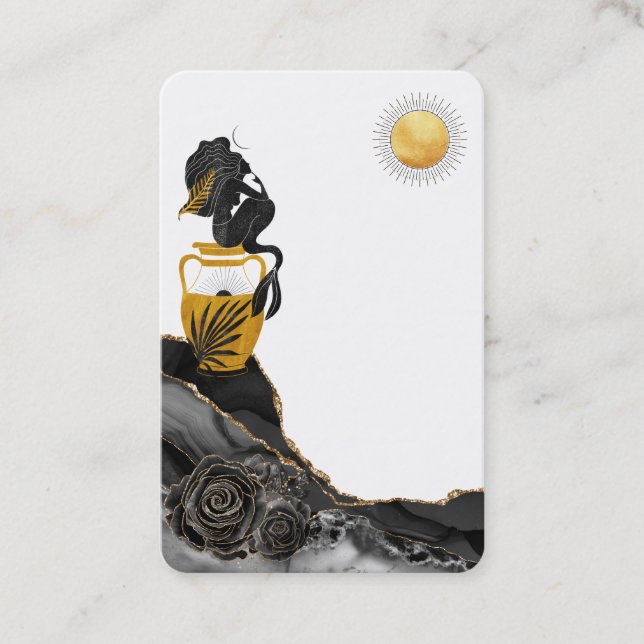 *~* Mermaid Mystic Agate Sun Luna Business Card Visitenkarte (Vorderseite)