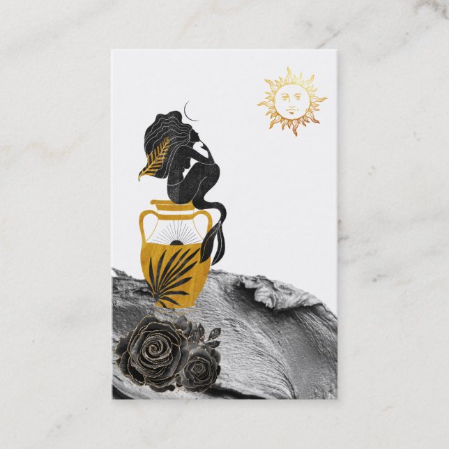 *~* Mermaid Mystic Sun Gold Luna Carte de visite (Devant)