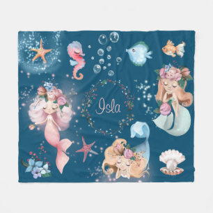 Mermaid Name Blanket Fleecedecke