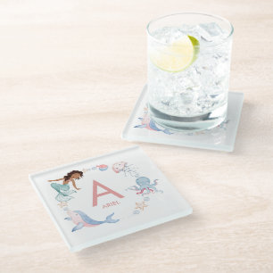 Mermaid Name Glass Untersetzer