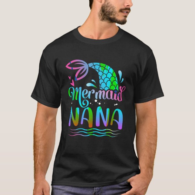 Mermaid Nana Niedlich Mermaid Birthday Family Matc T-Shirt (Vorderseite)