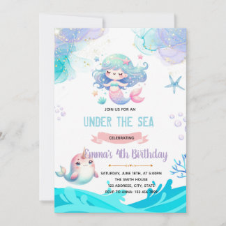 Mermaid Narwhal Einladung