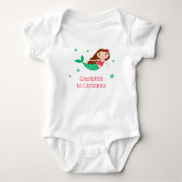 Mermaid Niedlich 1. Weihnachtsweiß Baby Strampler
