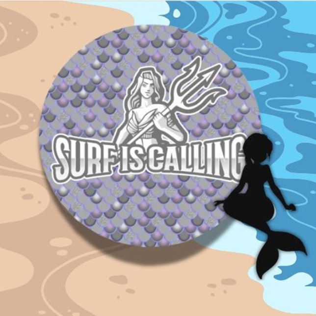 Mermaid Niedlich Gray Classic Round Sticker (Add a touch of whimsy with this Mermaid Cute Grey Classic Round Sticker)