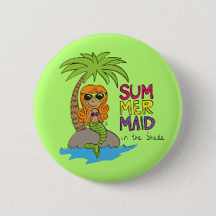 Mermaid Niedlich Kids Girls Button