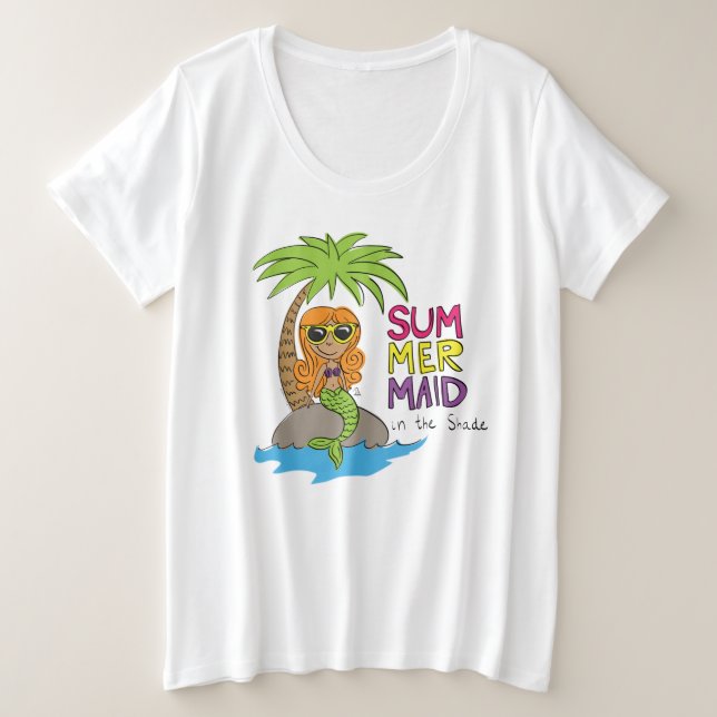 Mermaid Niedlich Kids Girls Große Größe T-Shirt (Design vorne)
