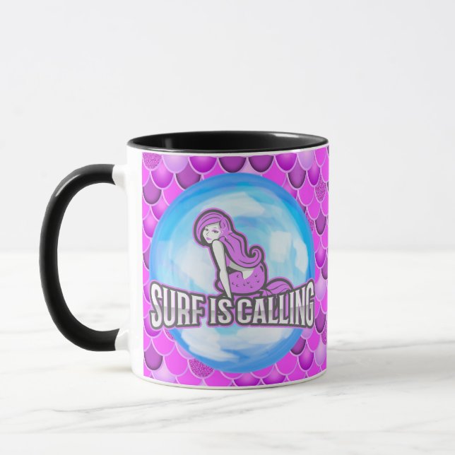 Mermaid Niedliche Lila Tasse (Links)