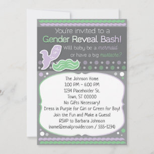 Mermaid oder Mustache Gender Reveal