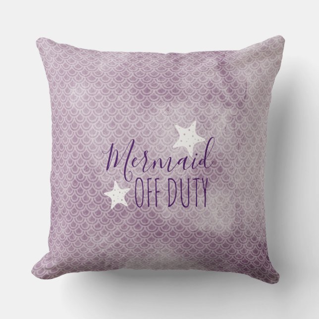 Mermaid Off Duty Lila Watercolor Kissen (Vorderseite)