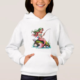 Mermaid on Rock – Kids’ Hoodie