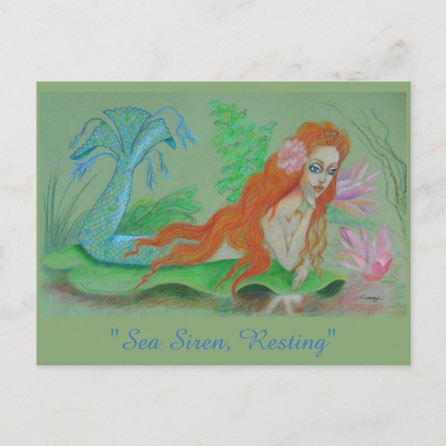 Mermaid Orig. Art sur carte postale (Devant)