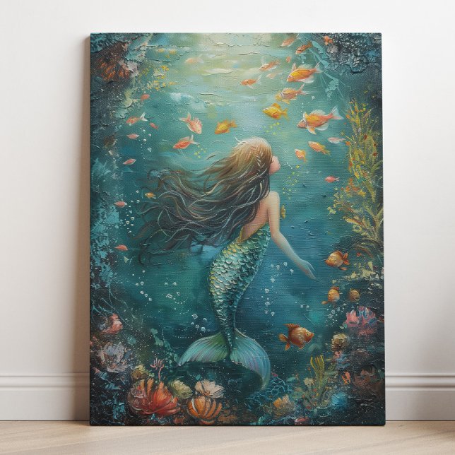 Mermaid Painting Art Leinwanddruck (Von Creator hochgeladen)