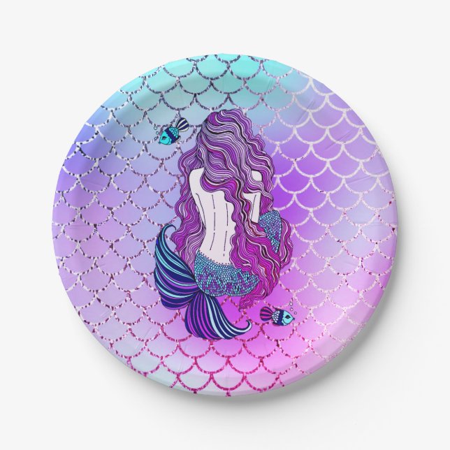 Mermaid Paper Party Teller (Vorderseite)