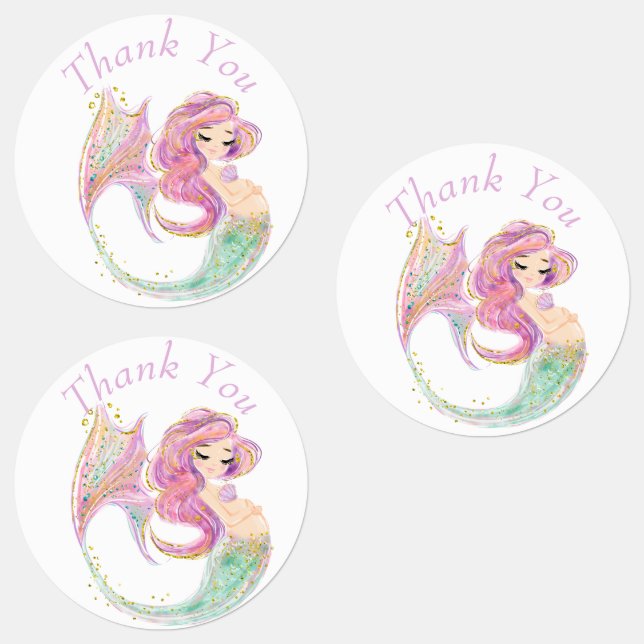 Mermaid Party Baby Showmutter Etiketten (Gruppe)