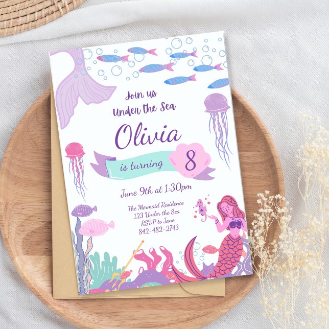 Mermaid Party Einladung, Mermaid Birthday Invite Einladung (Von Creator hochgeladen)