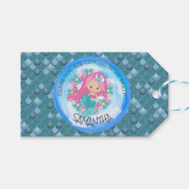 Mermaid Party Green Vielen Dank Gift Tag Geschenkanhänger