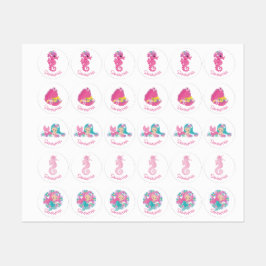 Mermaid Party Lila Labels Etiketten