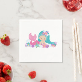 Mermaid Party Lila Napkins Serviette