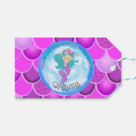 Mermaid Party Lila Pink Scales Vielen Dank Geschenkanhänger