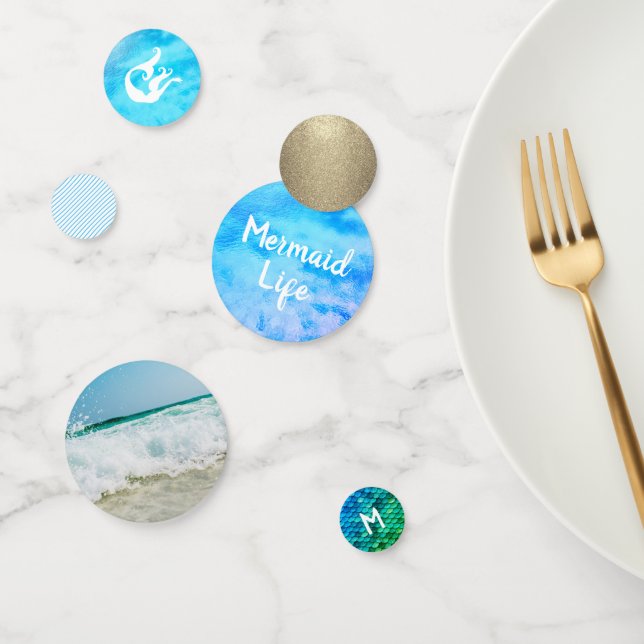 Mermaid Party | Monogramm Konfetti (Gruppe)