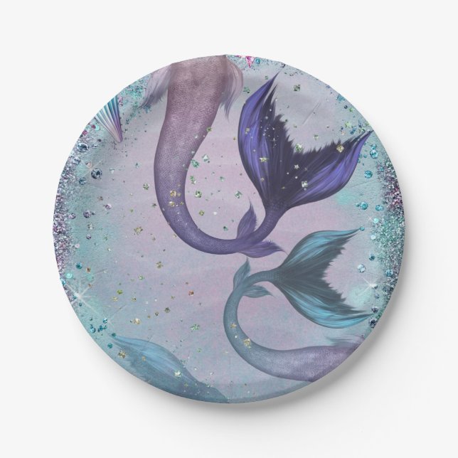 Mermaid Party Pieces Pappteller (Vorderseite)