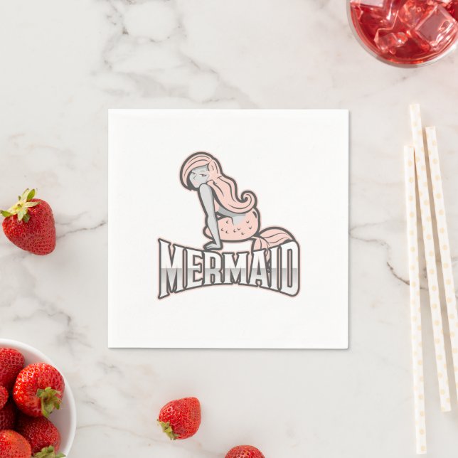 Mermaid Party Pink Napkins Serviette (Beispiel)