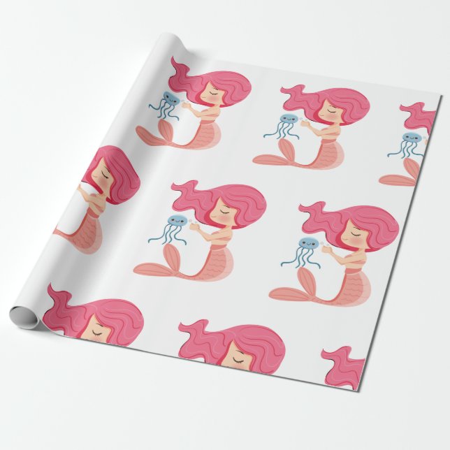 Mermaid Party Pirate Wrapping Paper Geschenkpapier (Ungerollt)