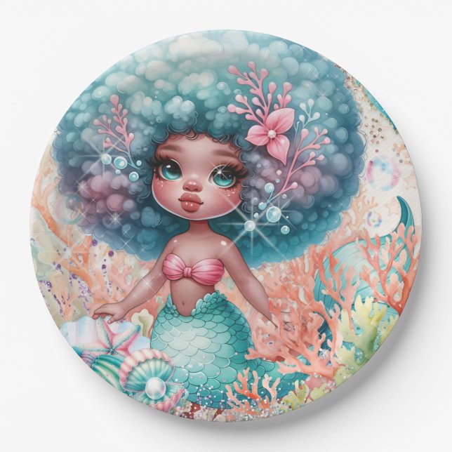 Mermaid Party Plate Pappteller (Vorderseite)