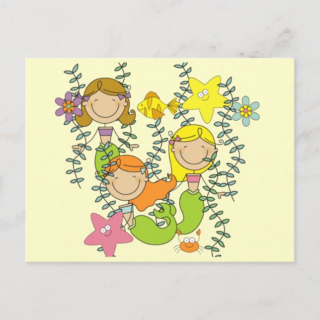 Mermaid Party Postkarte (Vorderseite)