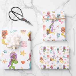 Mermaid Pattern Geschenkpapier Set