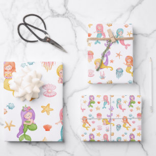 Mermaid Pattern Geschenkpapier Set